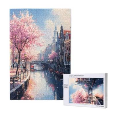 Puzzle Kirschblüten,Puzzle 2000 Teile Landschaft Holzpuzzle Erwachsene mit Geschenkbox,Schwieriges,Unterhaltsames,Herausforderndes,Geeignet für Anfänger ab 14 Jahren,Geschenke für Männer/Frauen M-1768 von Yeogcohe